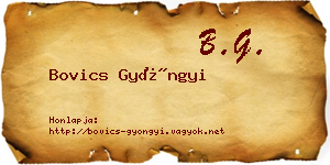 Bovics Gyöngyi névjegykártya